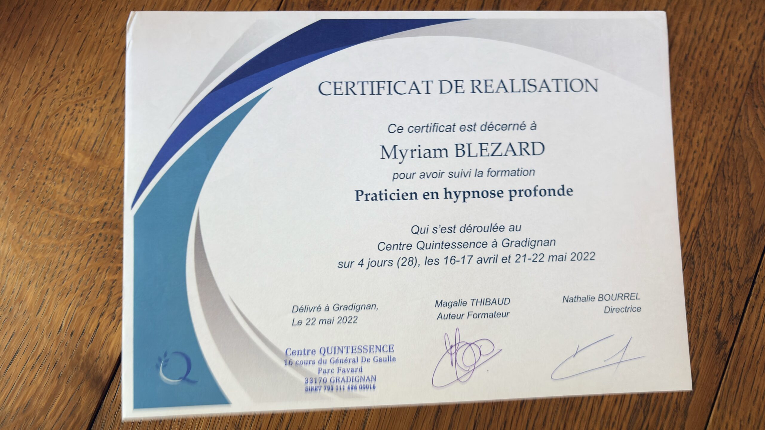 Cabinet d'hypnose de Myriam Blezard à Pessac